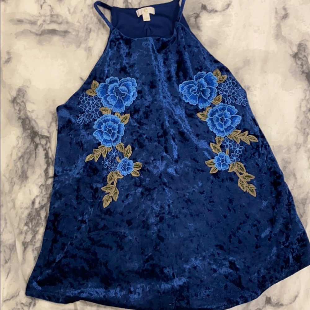 Crushed velvet blouse